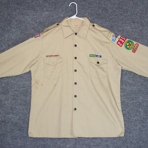 Boy Scouts of America Uniform Shirt Mens XL Khaki Long Sleeve New Jersey Council